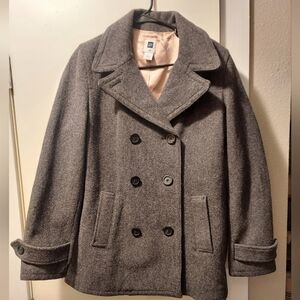 GAP Gray Double-Breasted Peacoat